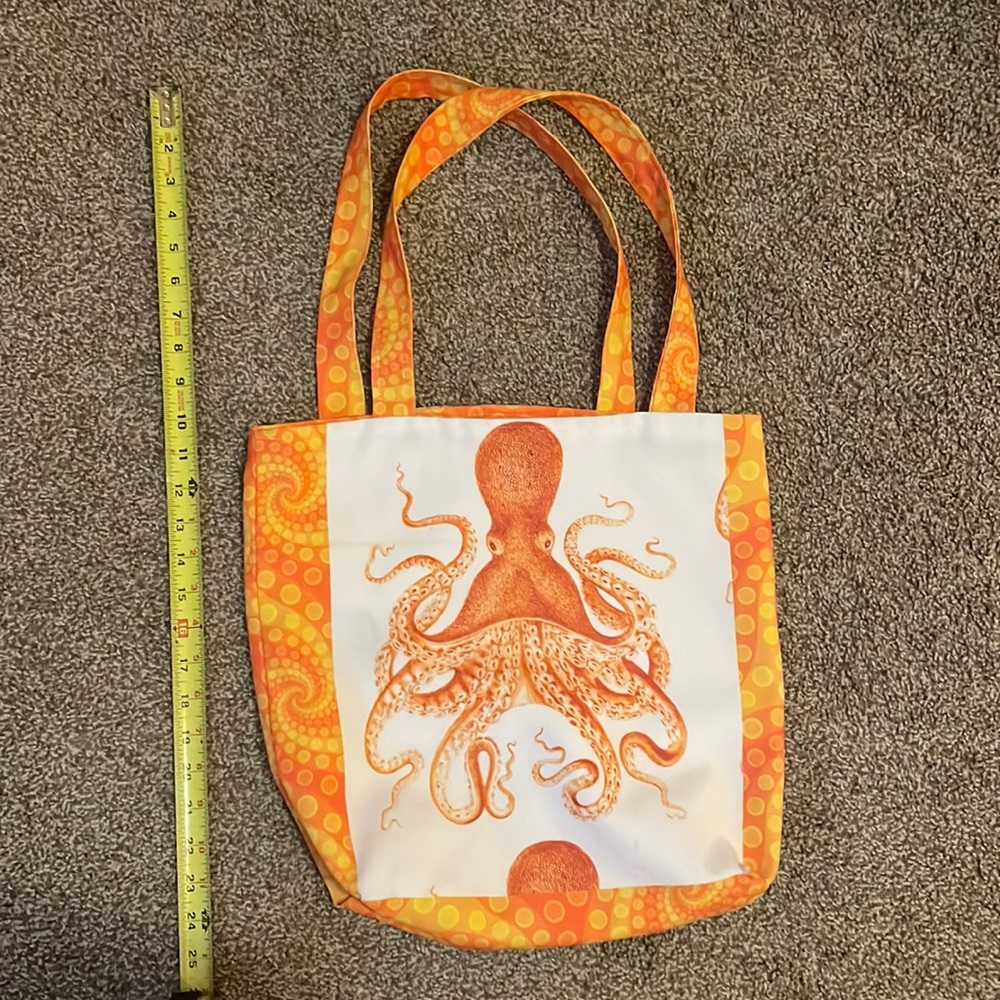 Orange handmade Octopus tote